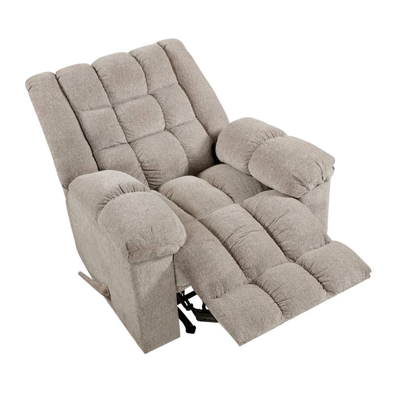 Gentle Rocking Motion Reclining Chair 1pc Chenille Upholstery Ultra Comfort Living Room Furniture