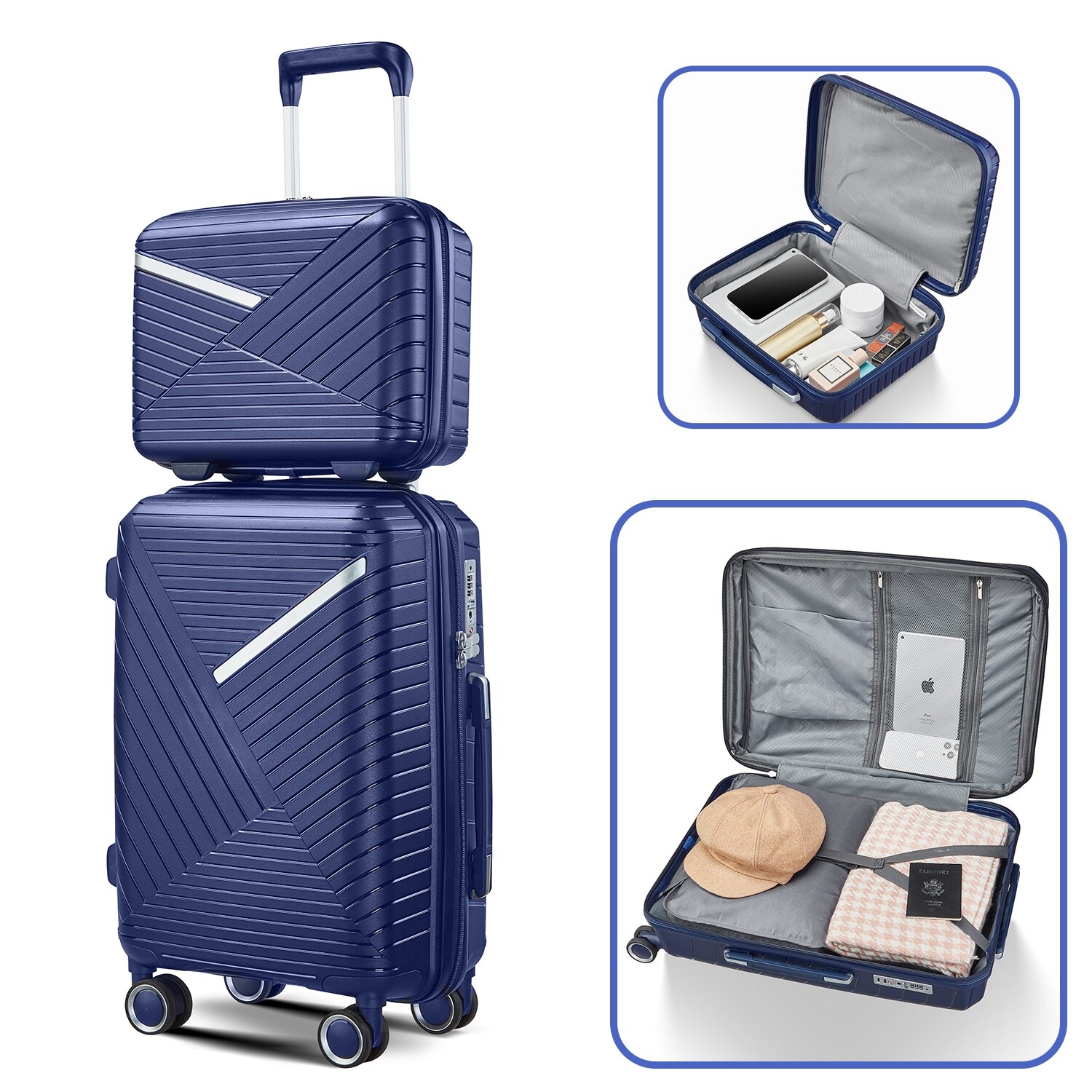 Luggage Sets 4 Piece(14/20/24/28), Expandable Suitcase with
