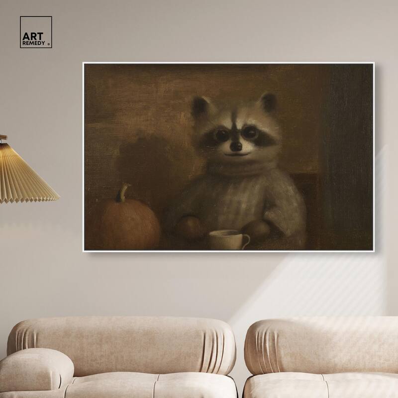 Raccoon Reverie Canvas by Art Remedy