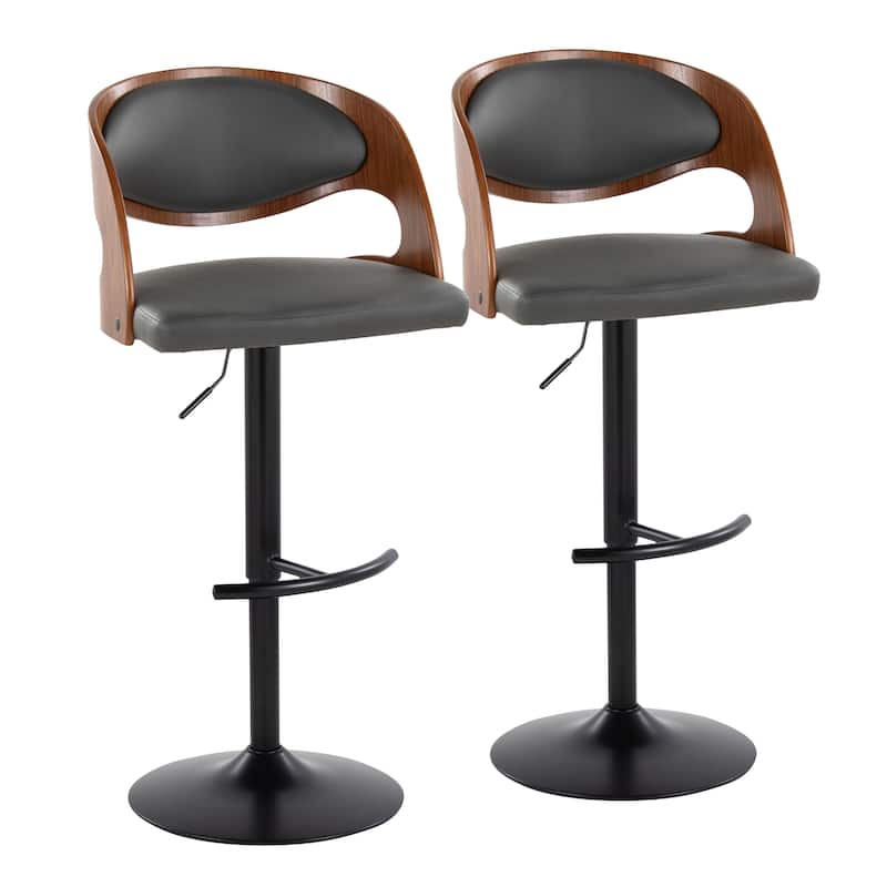 Carson Carrington Visby Adjustable Bar Stool with Rounded T Footrest (Set of 2)