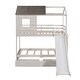 preview thumbnail 3 of 16, House-Shaped Twin Over Twin Bunk Bed with Slide, Storage Drawers, and Full-Length Guardrails