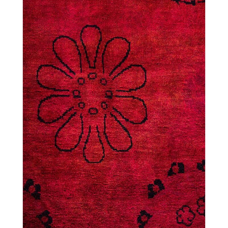 Overton Hand Knotted Wool Vintage Inspired Modern Contemporary Overdyed Pink Area Rug - 11' 3" x 16' 1"
