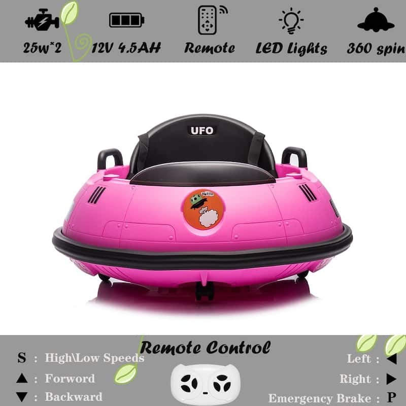12V Bumper Car with Remote Control, Battery Powered Ride On Bumper Car