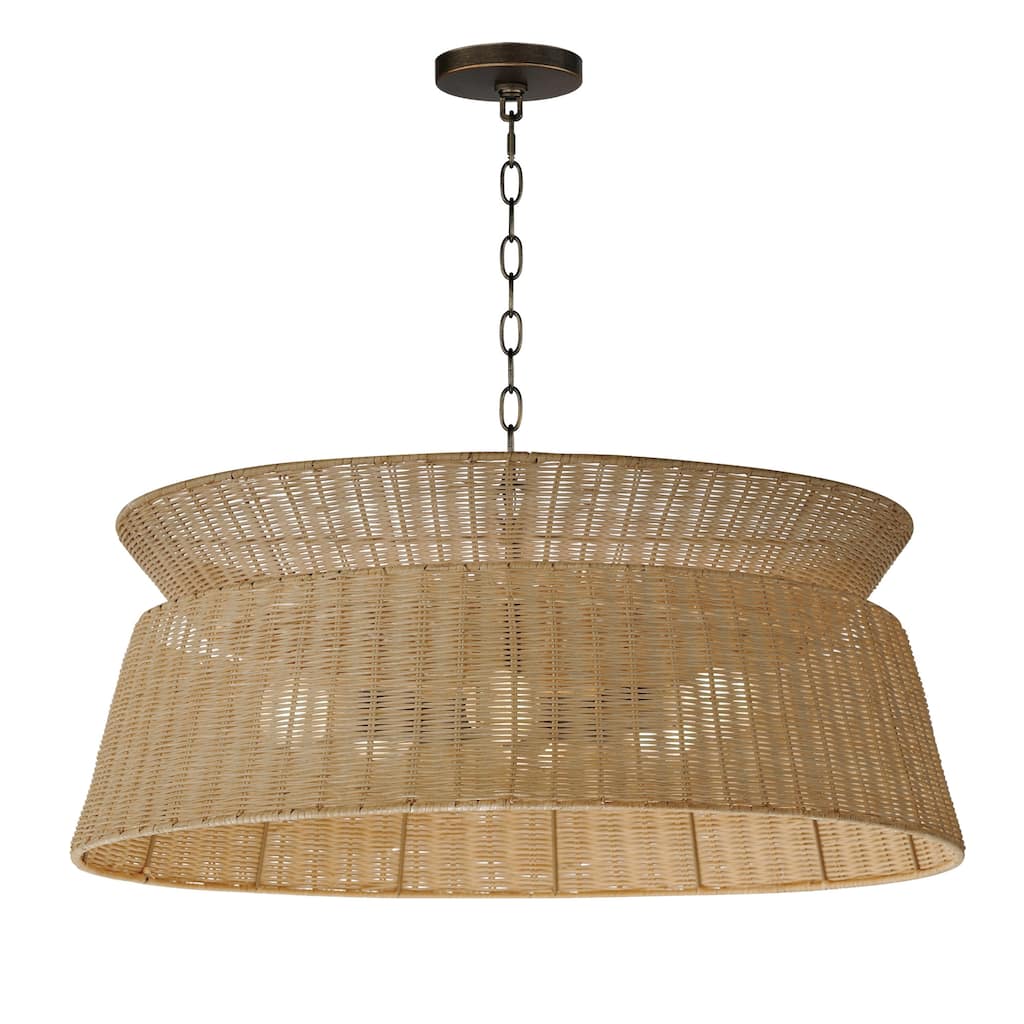 Maxim 14416NA Tahiti 6 Light 29" Wide Drum Chandelier
