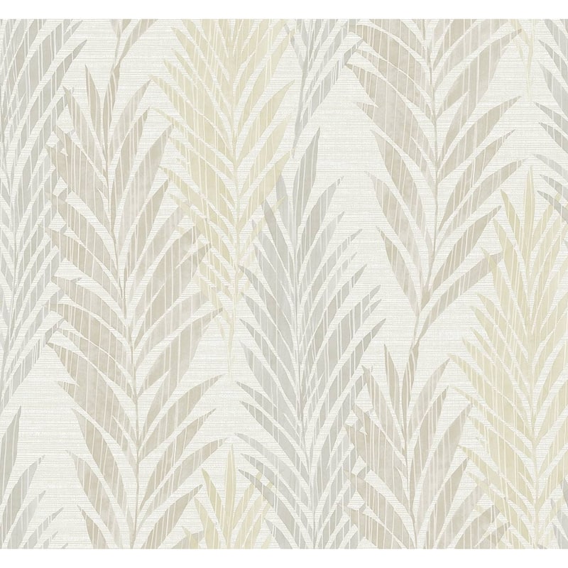 Seabrook Designs Francisca Climbing Leaves Unpasted Wallpaper - 27 in. W x 27 ft. L - Khaki & Linen