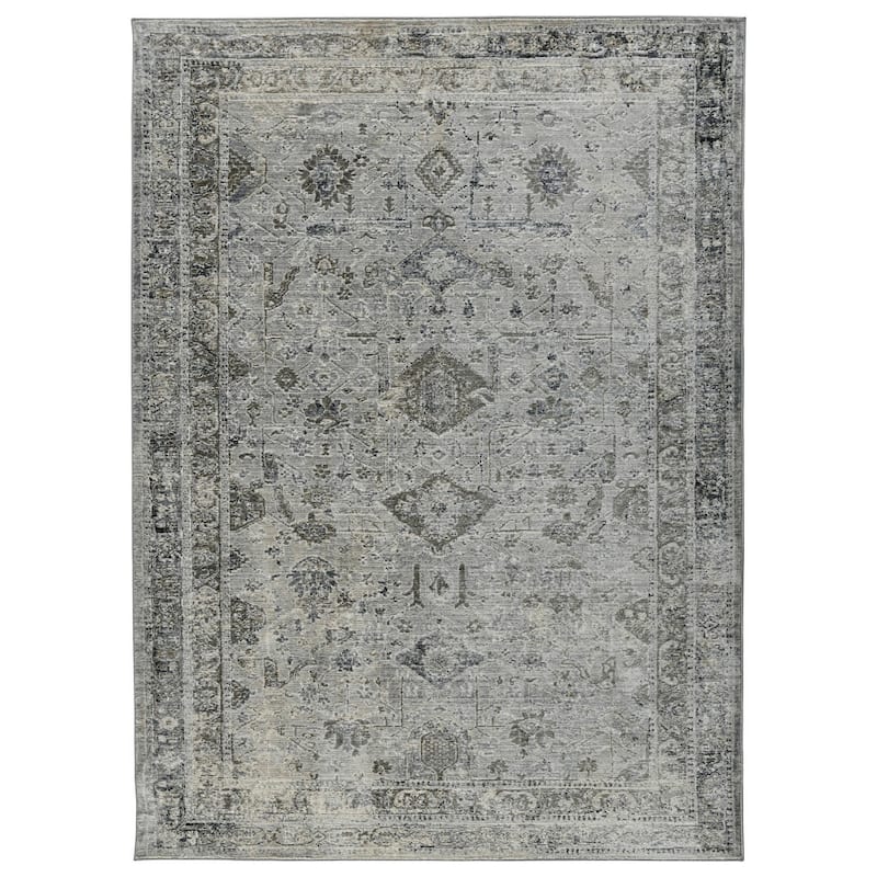 HomeRoots Medallion Transitional Runner Area Rug - 94.00 in. x 30.00 in. x 0.30 in.