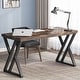 preview thumbnail 2 of 28, 55" Heavy Duty Computer Desk, Office Desk Rustic Brown
