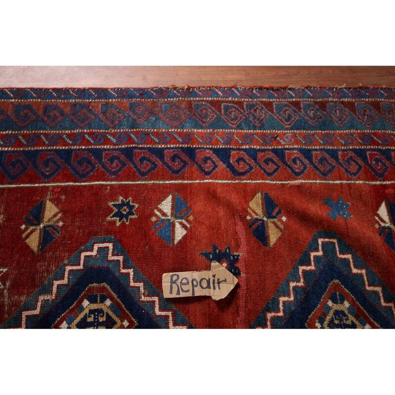 Kazak Vegetable Dye Antique Area Rug Handmade Tribal Wool Carpet - 5'3" x 8'0"