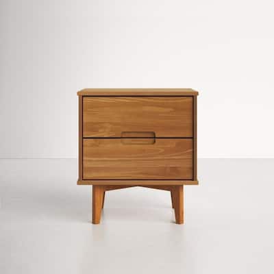 FarmHouse 2 Drawer Solid Wood Nightstand