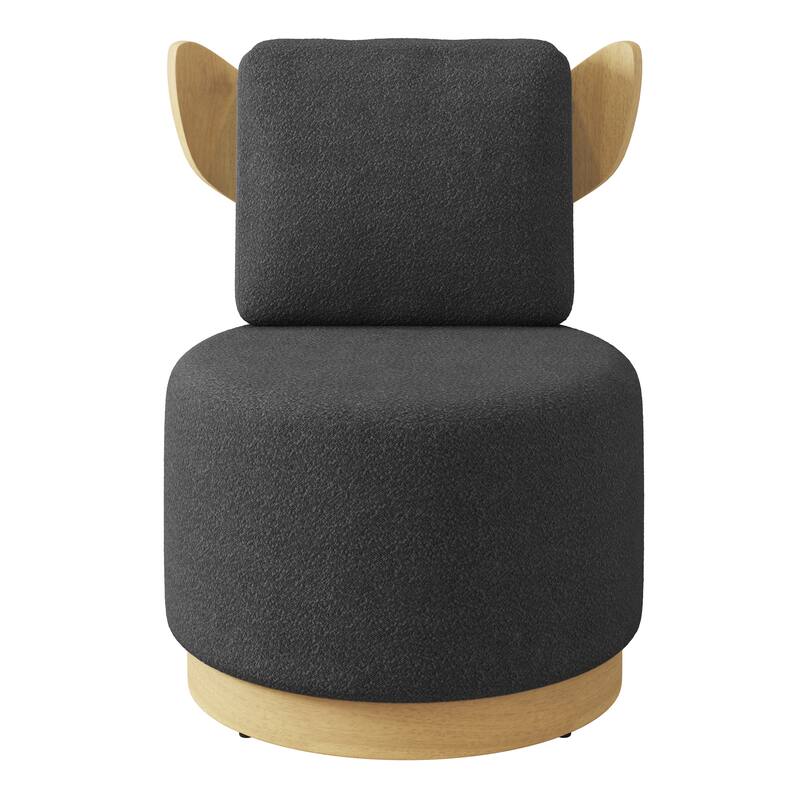 Corvus Dover Teddy Fabric Swivel Accent Chair 1pc - Black