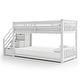 preview thumbnail 6 of 7, Furniture of America Chalina Modern Pinewood Twin over Twin Low Profile Bunk Bed with 3-Drawer Reversible Storage Staircase