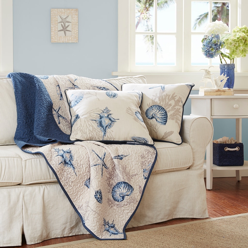 Madison Park Bayside Oversized Printed Microfiber Quilted Throw