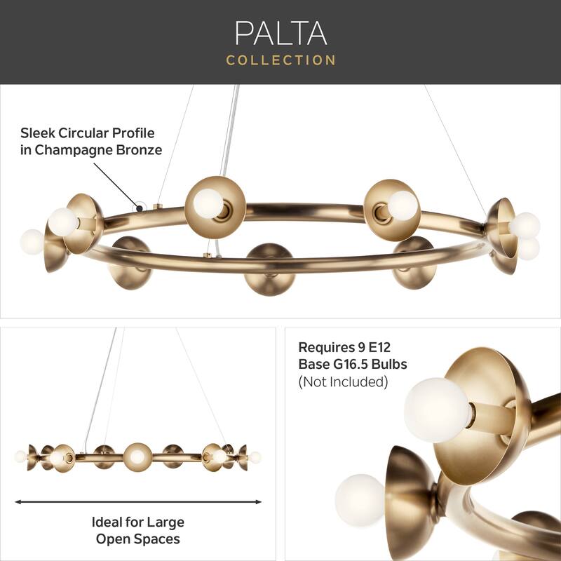 Palta 9-Light Wagon Wheel Chandelier