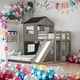 preview thumbnail 30 of 43, Modern Twin Over Full Wooden Bunk Bed Loft Bed With Playhouse,Ladder