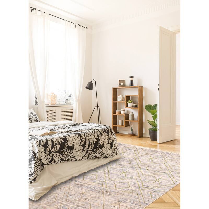 ECARPETGALLERY Hand-knotted Pak Finest Marrakesh Light Blue Wool Rug - 9'3 x 11'9