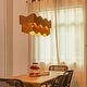 preview thumbnail 2 of 7, Mira 6-Light Handwoven Linear Large Island Light Boho Chandelier for Dining Room Kitchen Island Living Room in Brass - 38 Wide
