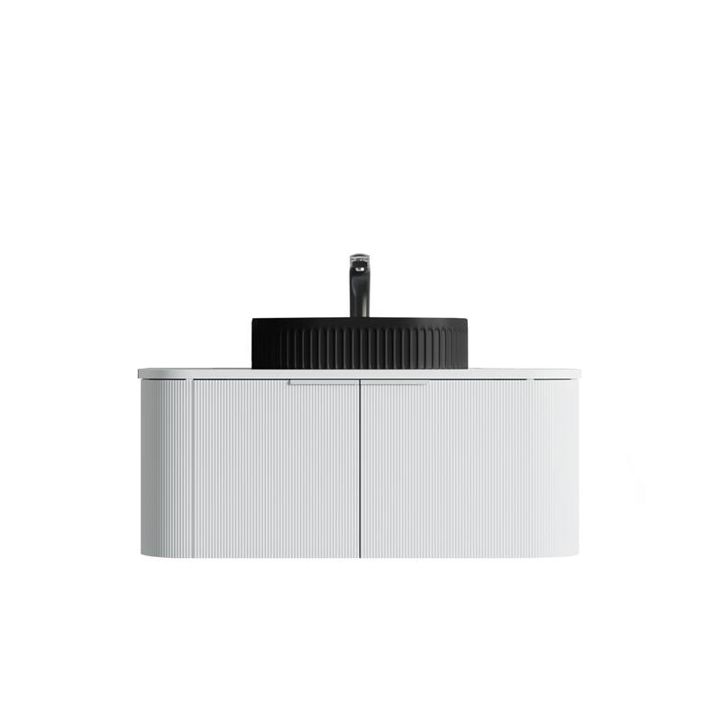Dillon 42" Single Vanity 5 Pc Combo - White with Black Sink