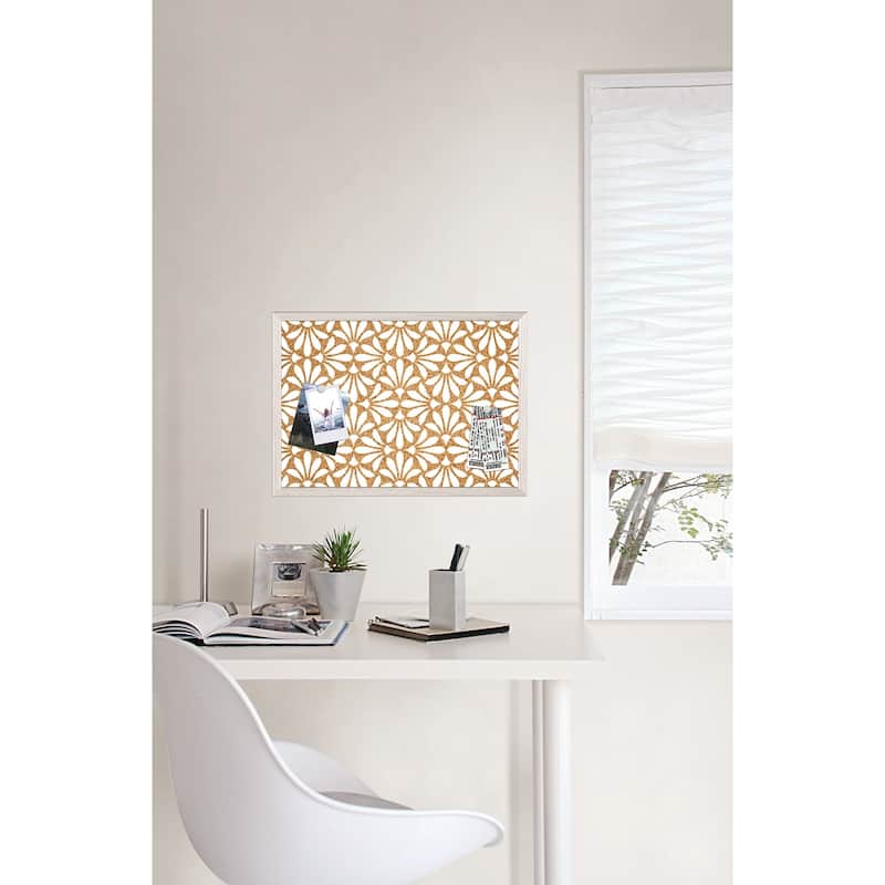 WallPops Abstract Floral White Printed Corkboard