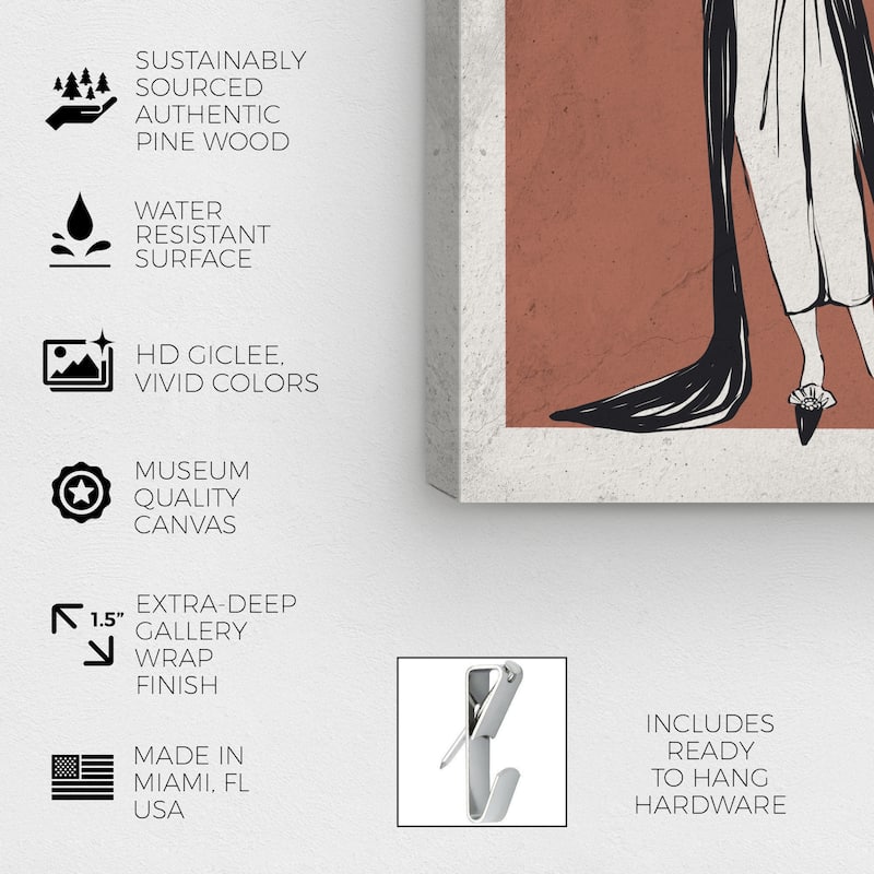 Wynwood Studio Fashion and Glam La Mode Poster Brown and French Country Wall Art Canvas Print