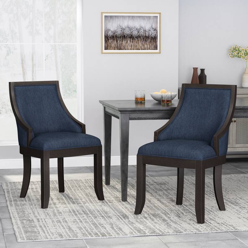 Elegant Meeting Room Chair Office Chair with Wood Frame, Navy Blue Reception Chair Office Chair with Armrests - Navy Blue