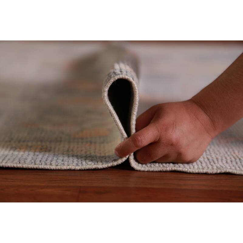 Hand Knotted Oriental 100% Wool Carpet Transitional All-Over Navy Blue & Blues Oushak Area Rug - 11' 10'' X 9' 0''