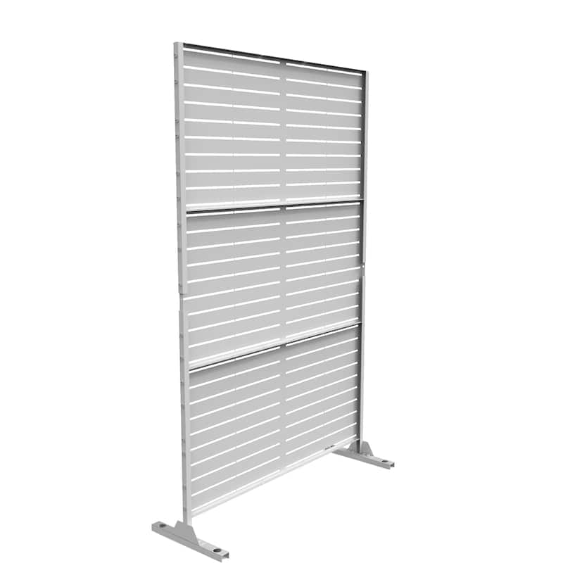 Outdoor 76''H Metal Privacy Screen Panel Free Standing
