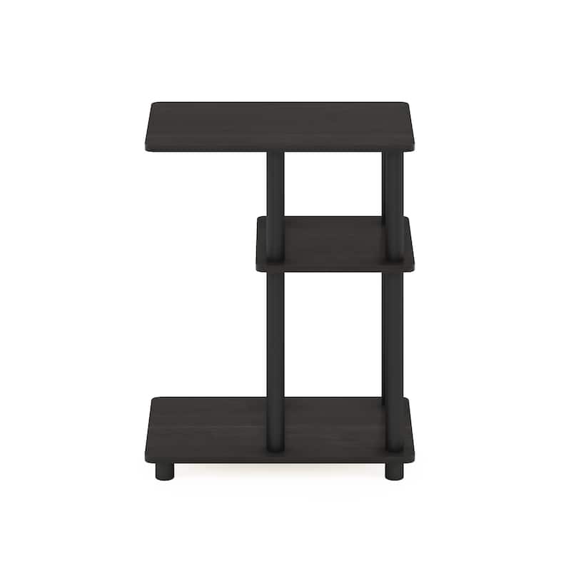 Furinno Turn-N-Tube C Shape Sofa Side Table - Espresso/Black