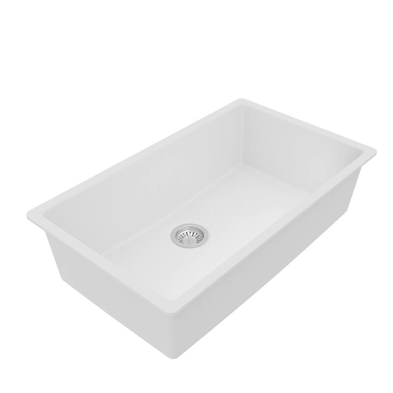 Karran Undermount 32.5 in. Large Single Bowl Quartz Kitchen Sink Kit
