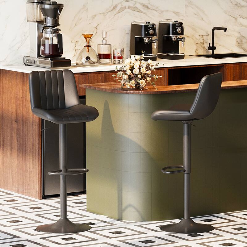 Futzca Swivel Bar Stools Set, 360 Degree Rotating Bar Stool with Adjustable Height, Set of 2