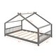 preview thumbnail 25 of 57, Roomfitters Twin Size House Bed with Wooden Frame, Modern Loft Design, Grey