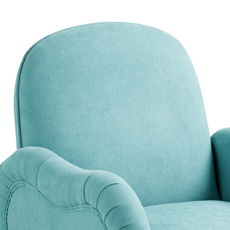 Snowflake Fabric Accent Chair with Gold Metal Legs, High-Density Foam and Spring Cushion, and 300 lbs Weight Capacity
