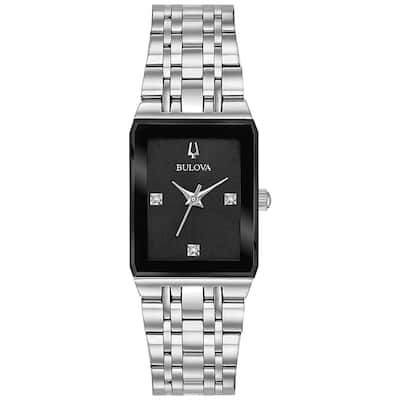 Bulova Women's Quadra Black Dial Watch - 96P202 - 6 (36)