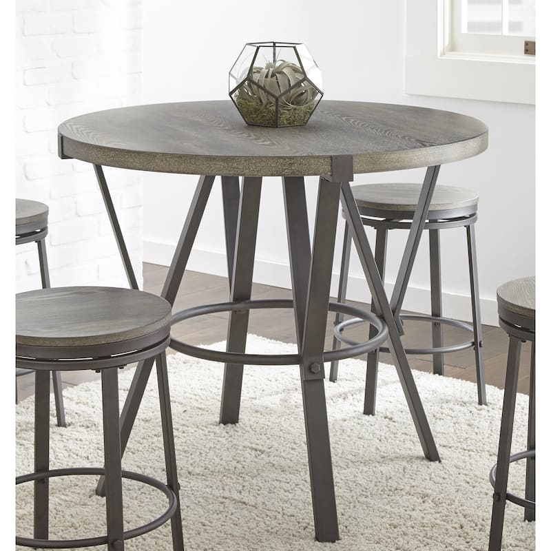 Steve Silver Perry Grey Round 42-inch Counter Dining Table - Grey Brown
