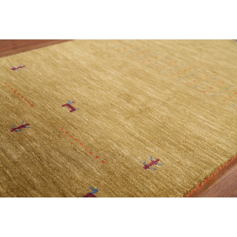 Animals Tribal Gabbeh Indian Accent Rug Handmade Modern Wool Carpet - 3'0"x 5'3"