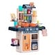 preview thumbnail 1 of 9, Kids Kitchen Playset 42 PCS Toy Accessories Set, Kitchen Toy Cookware w/ Real Sounds and Light for Kids, Blue Kitchens