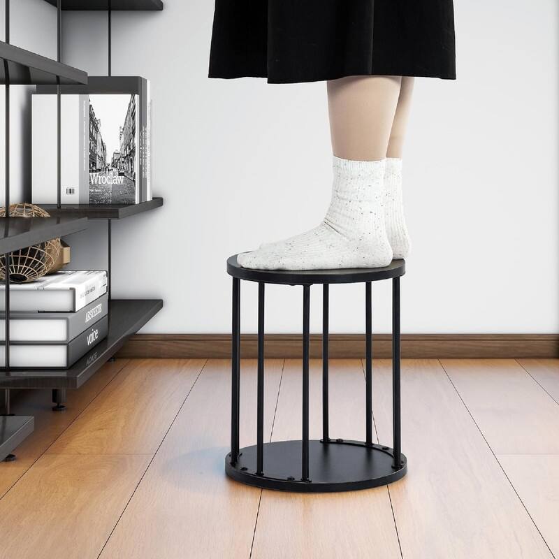 Wooden Stool Set of 2 for Kids - 11.81"D x 11.81"W x 13.58"H