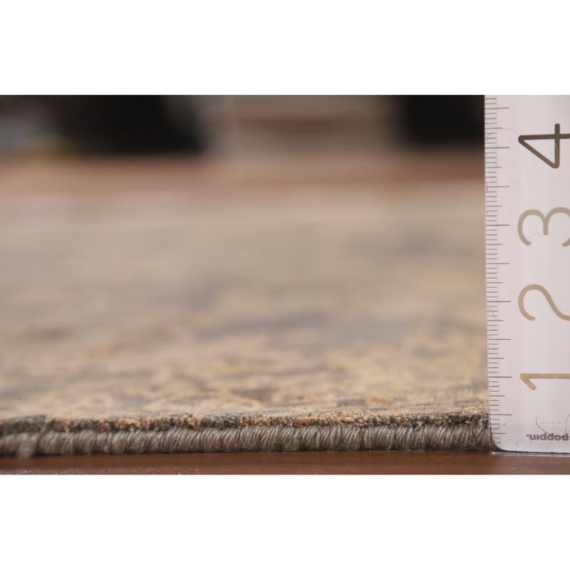 Abstract Oriental Area Rug Hand-Knotted Wool Carpet - 5'2"x 7'9"