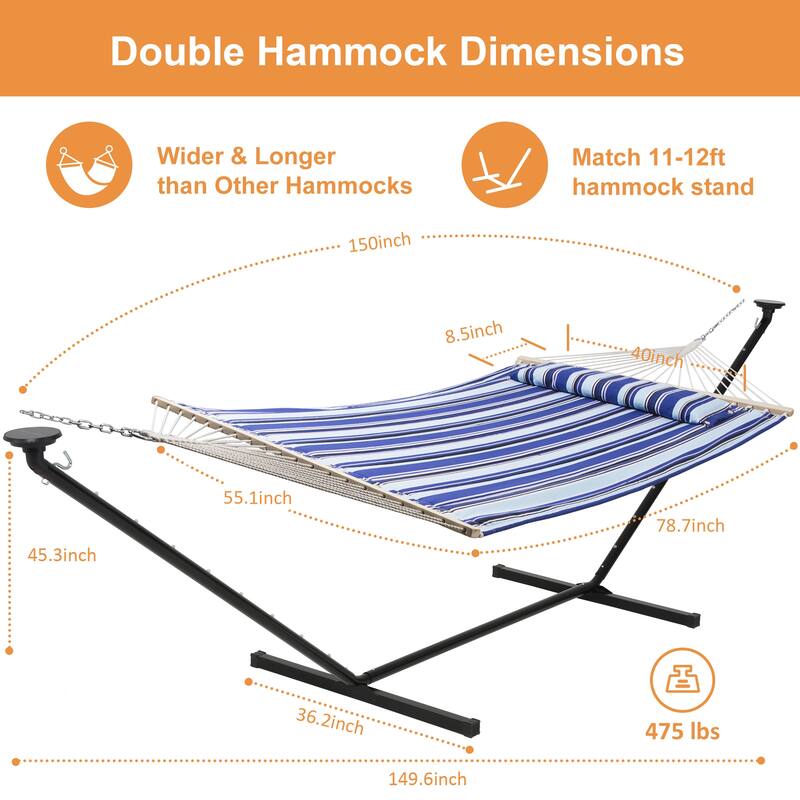 12 ft. Hammock with Stand - 149.6*55.1*45.3