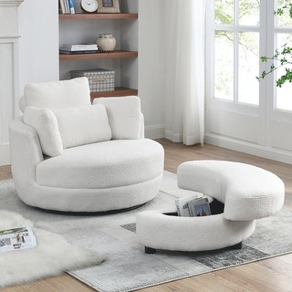 Modern chair and a half with ottoman deals