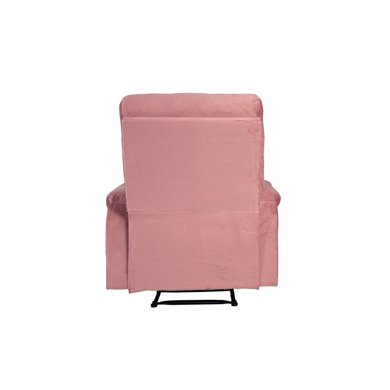 Comfortable Single Recliner with Manual Handle and Velvet Upholstery for Ultimate Relaxation