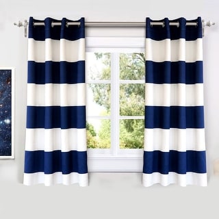 DriftAway Mia Stripe Room Darkening Curtain Panel Pair