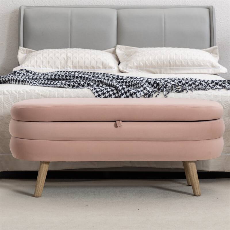 Storage Bench Bedroom Bench With Wood Legs For Living Room Bedroom