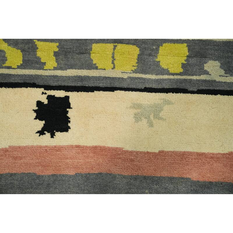 Vegetable Dye Gabbeh Turkish Area Rug Tribal Wool Carpet - 8' 10'' X 6' 0''