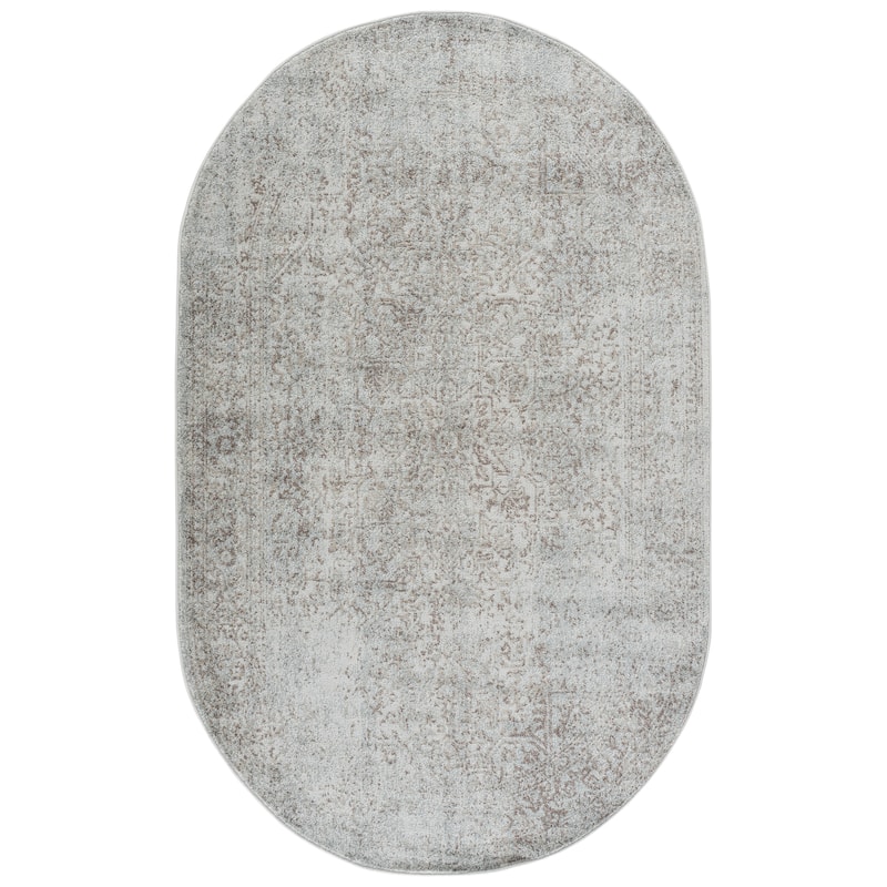 SAFAVIEH Evoke Pety Vintage Distressed Rug - 5' x 8' Oval - Ivory/Taupe