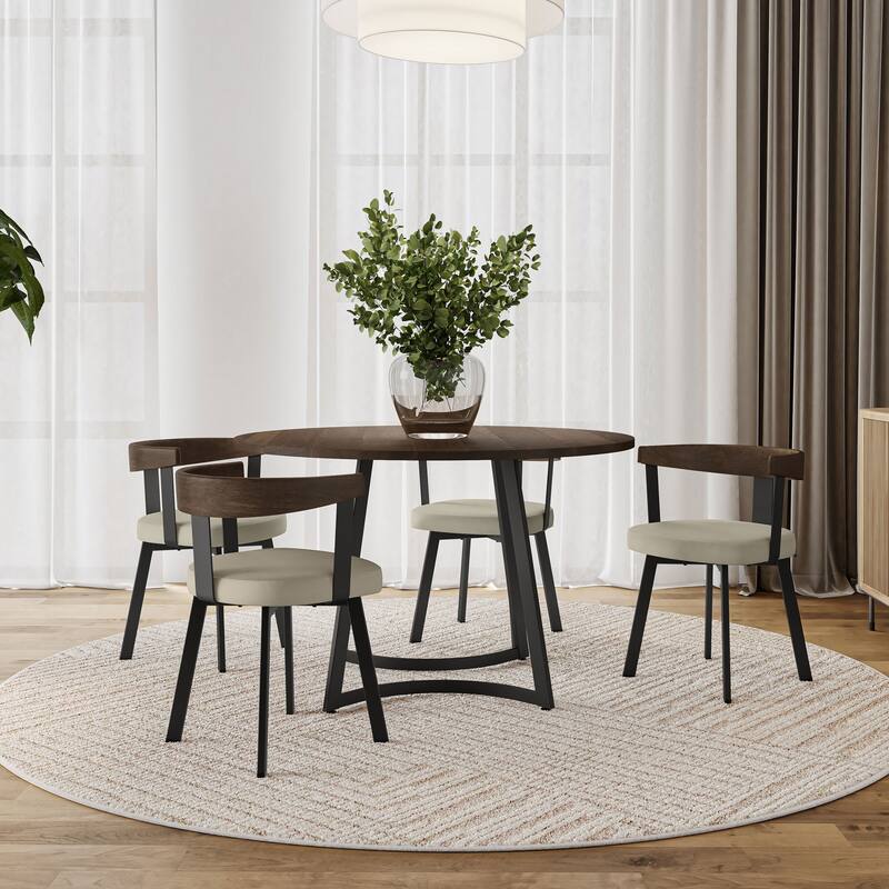 Amisco Lars Dining Chair with Wooden Backrest and Armrests