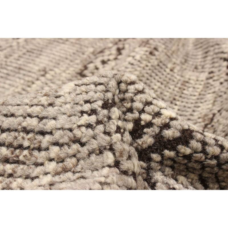 ECARPETGALLERY Hand-knotted Tangier Taupe Wool Rug - 5'0 x 7'10