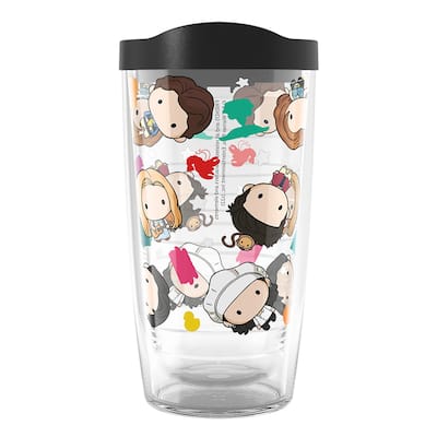Tervis Warner Brothers Friends Pattern 23 Made in USA Double Walled Insulated Tumbler Travel 16oz, Classic