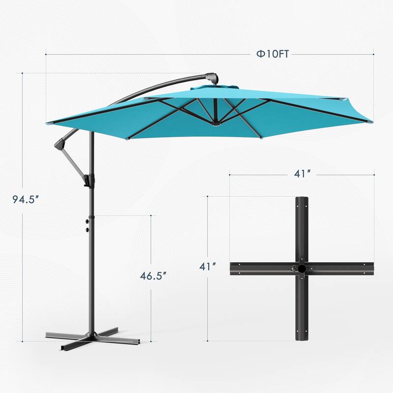 Outdoor 10FT Patio Offset umbrella for Garden