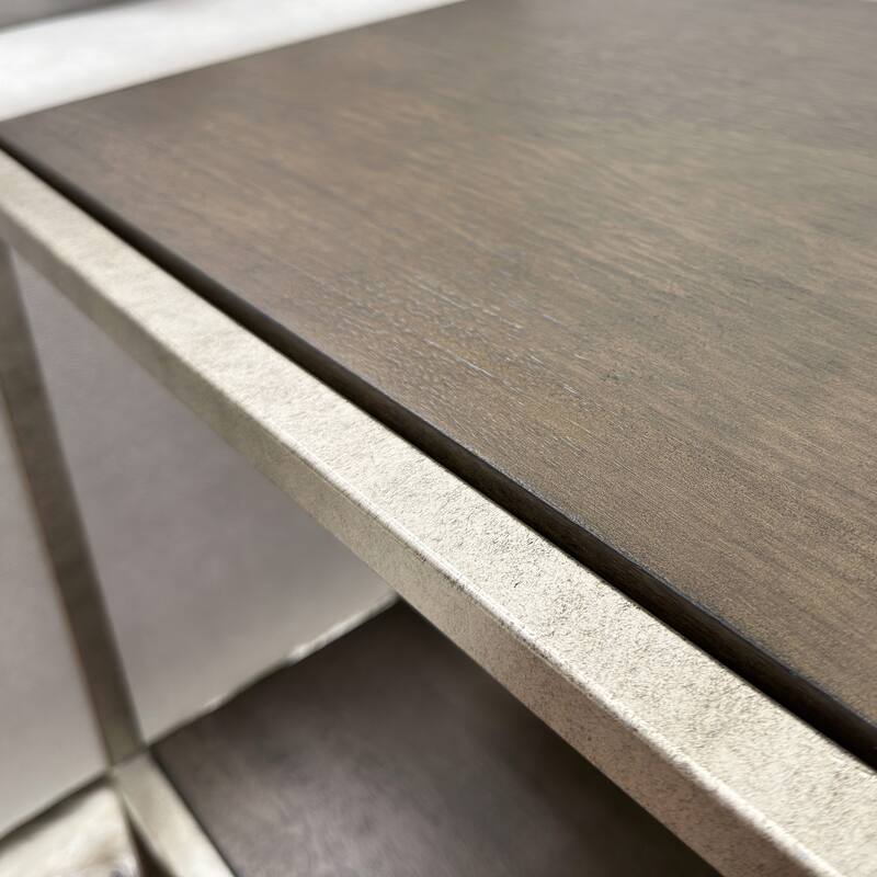 22" Modern Rectangular End Table with Storage Shelf and Metal Frame for Living Room or Bedroom