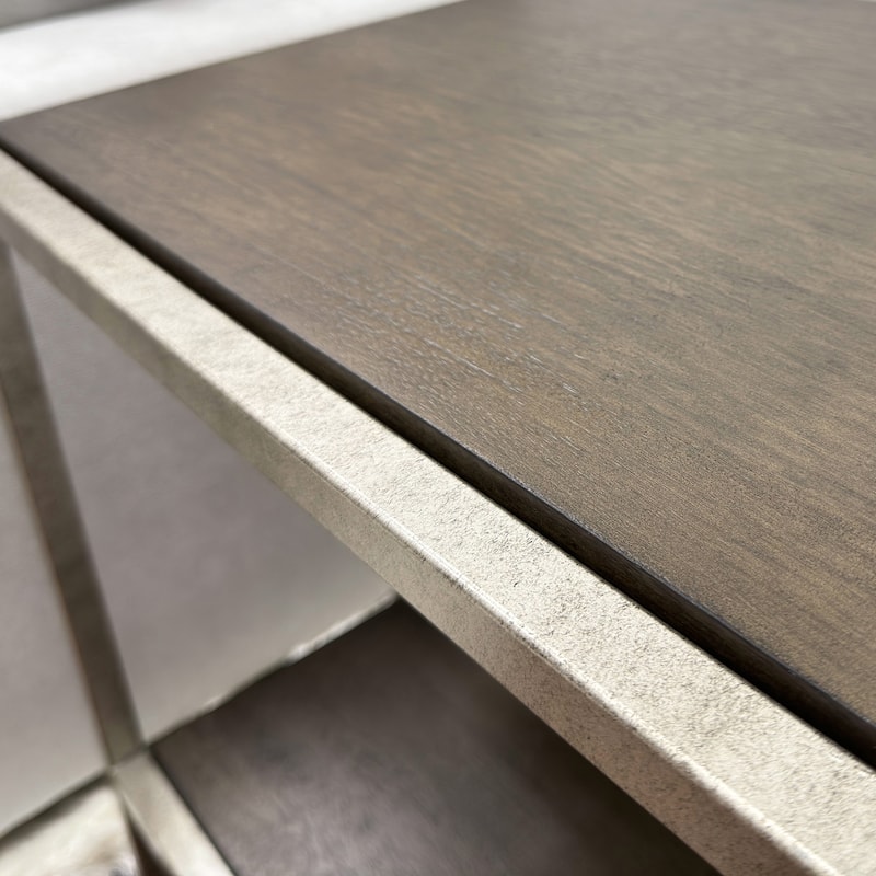 50" Modern Storage Coffee Table with Two Fixed Shelves and Metal Frame for Living Room